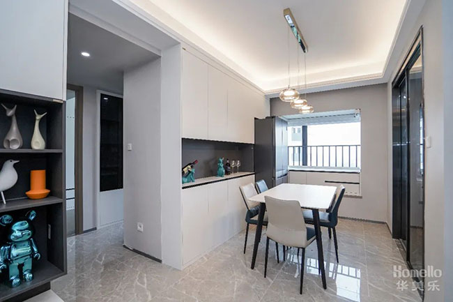 108㎡簡(jiǎn)約三居，實(shí)用軟裝搭配，打造寬敞且有高級(jí)感的輕便生活